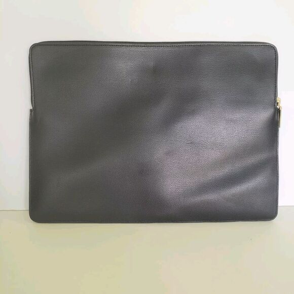 Kate Spade Laptop Sleeve Spencer Case Black Leather Padded Computer Pouch - Picture 2 of 11